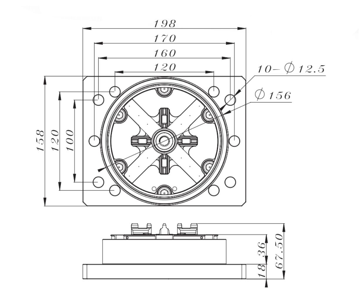 D158 type pneumatic chuck ER-024312